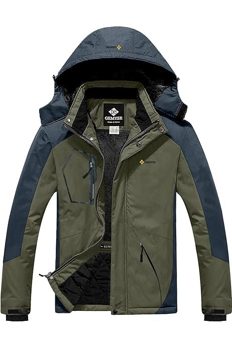 GEMYSE Men's Mountain Waterproof Ski Snow Jacket Winter Windproof Rain Jacket | Amazon (US)