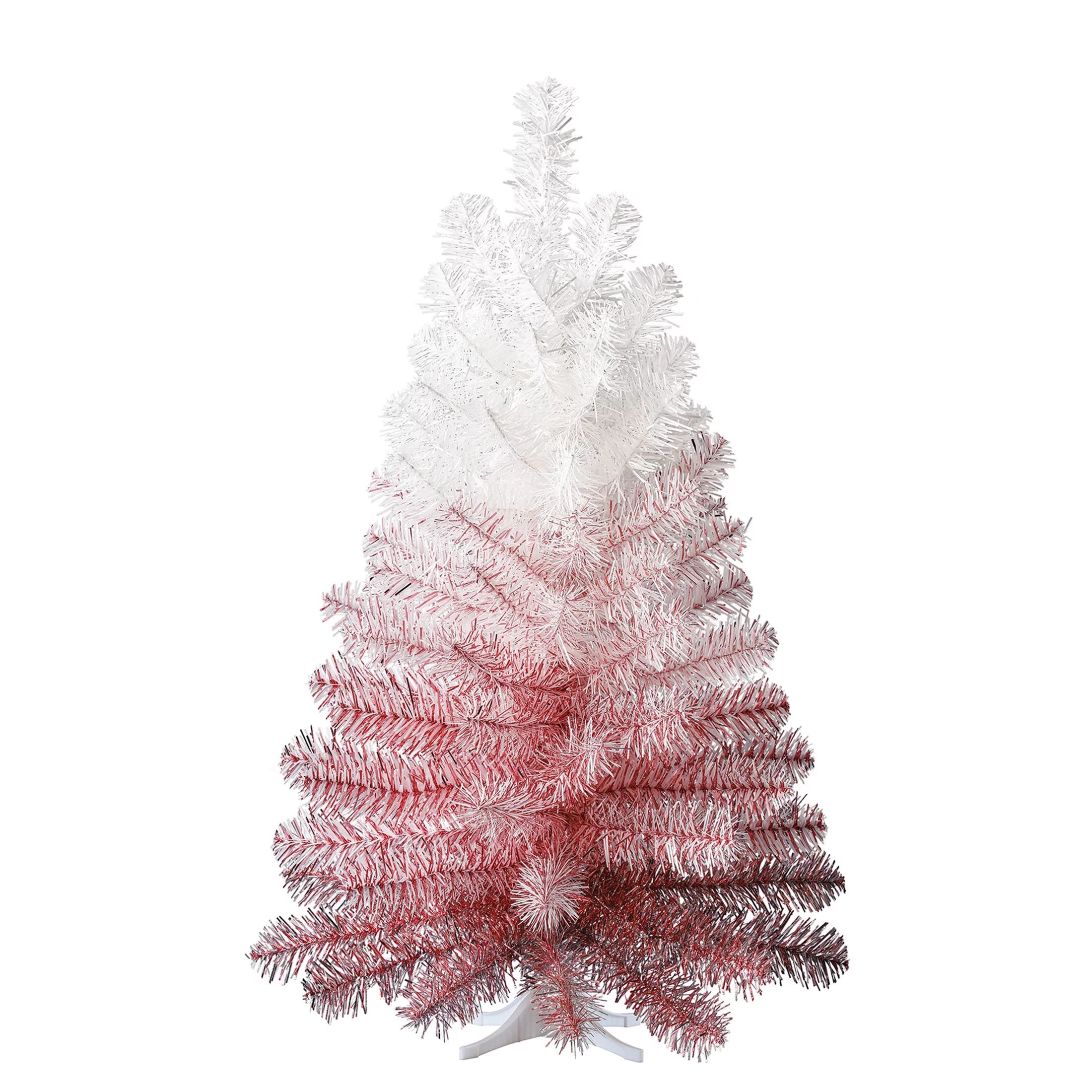 Holiday Time Non-Lit Corning Cream & Rose Gold Ombre Tinsel Spruce Artificial Christmas Tree, 24" | Walmart (US)