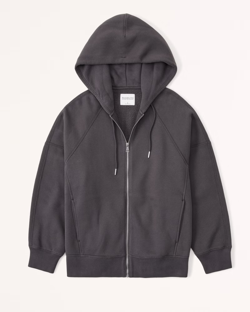 Essential Oversized Sunday Hooded Full-Zip | Abercrombie & Fitch (US)