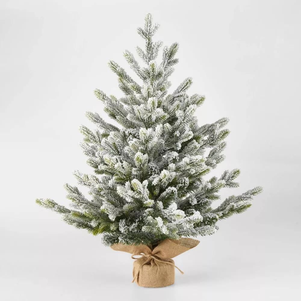 2.5FT Flocked Christmas Tree, Snow Covered Faux Tree Indoor Home Decor - Walmart.com | Walmart (US)