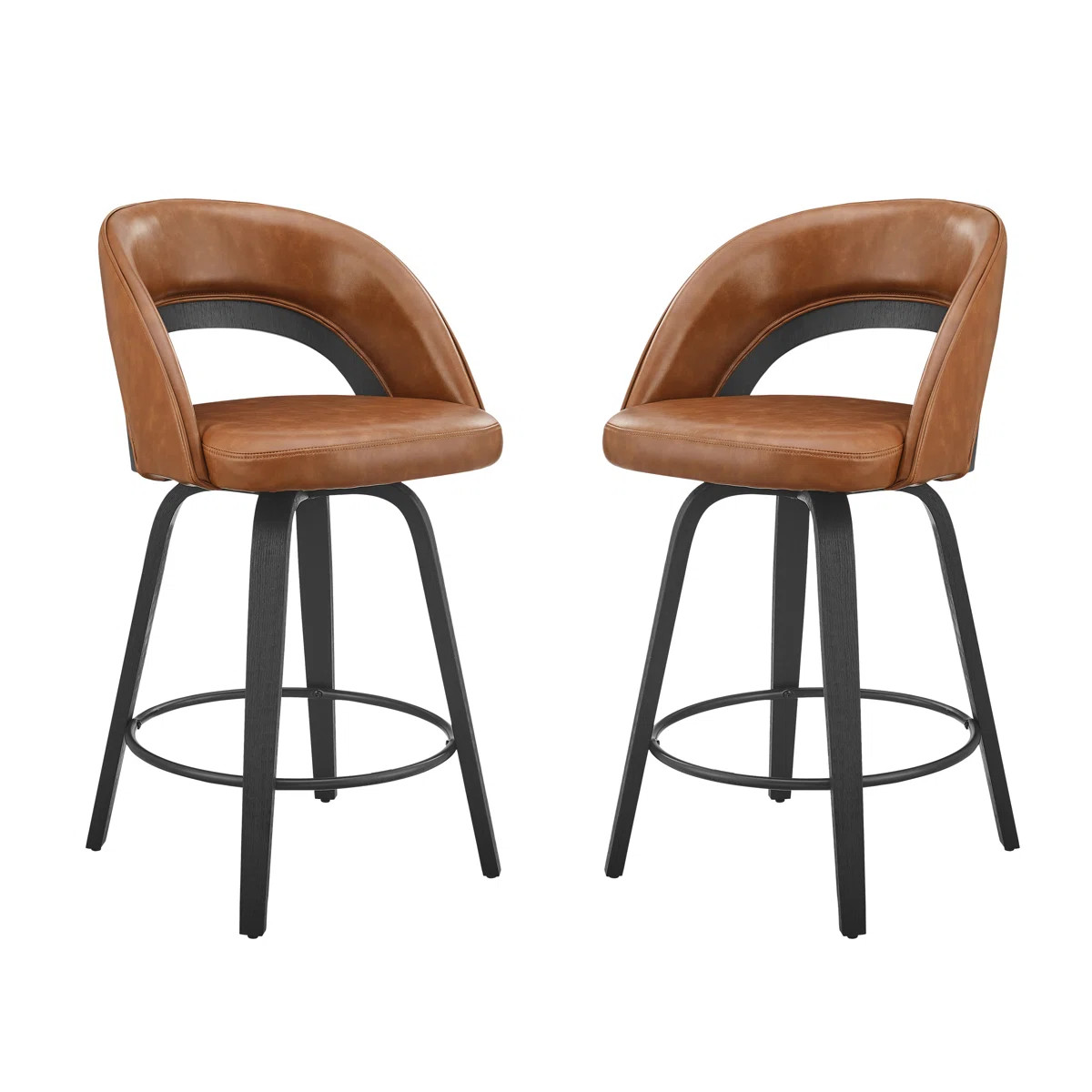 Upholstered Swivel Dining Bar Stools (Set of 2) | Wayfair North America