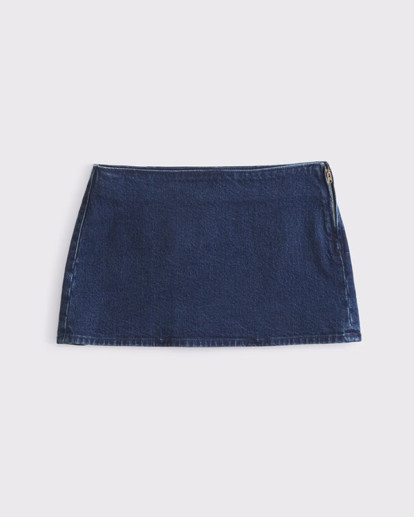 The A&F Scarlett Mid Rise Denim Mini Skort | Abercrombie & Fitch (UK)