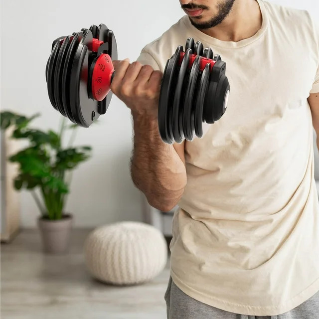 FitRx SmartBell 2-Pack, Two 25lbs. Quick-Select 9 in 1 Adjustable Dumbbell for Home Gym, 5-25lbs.... | Walmart (US)