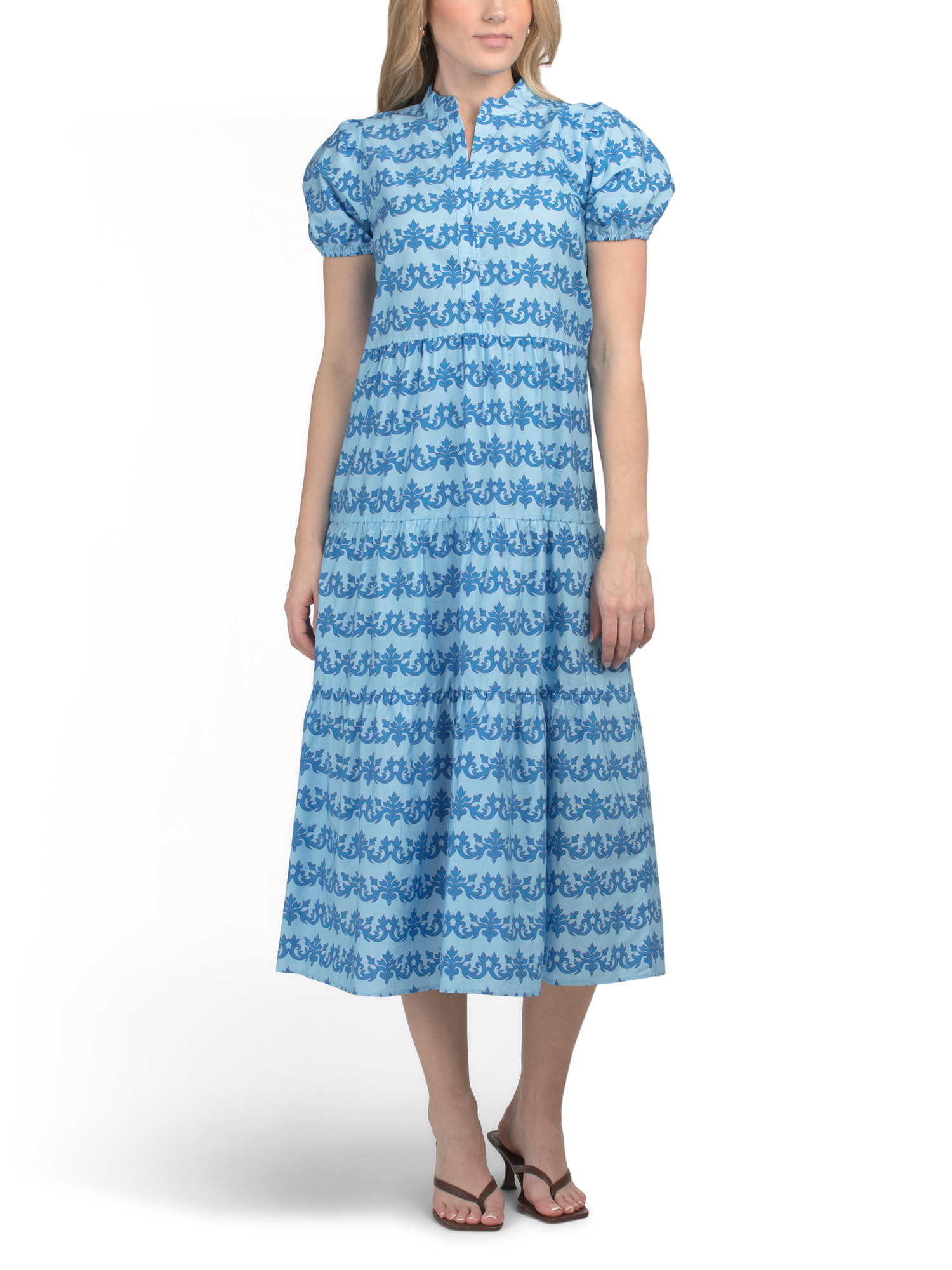 All Over Floral Quarter Button Maxi Shirt Dress | Casual Dresses  | Marshalls | Marshalls