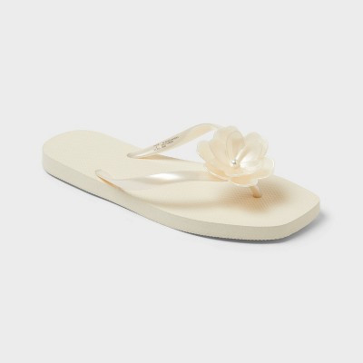 Women's Mazie Flip Flop Sandals - Shade & Shore™ Cream 9 | Target