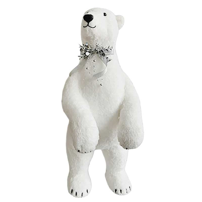 Iridescent Fur Standing Polar Bear, 30" | At Home