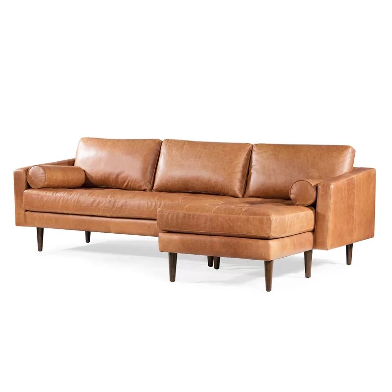 Ellen 104.5" Wide Genuine Leather Sofa & Chaise | Wayfair North America