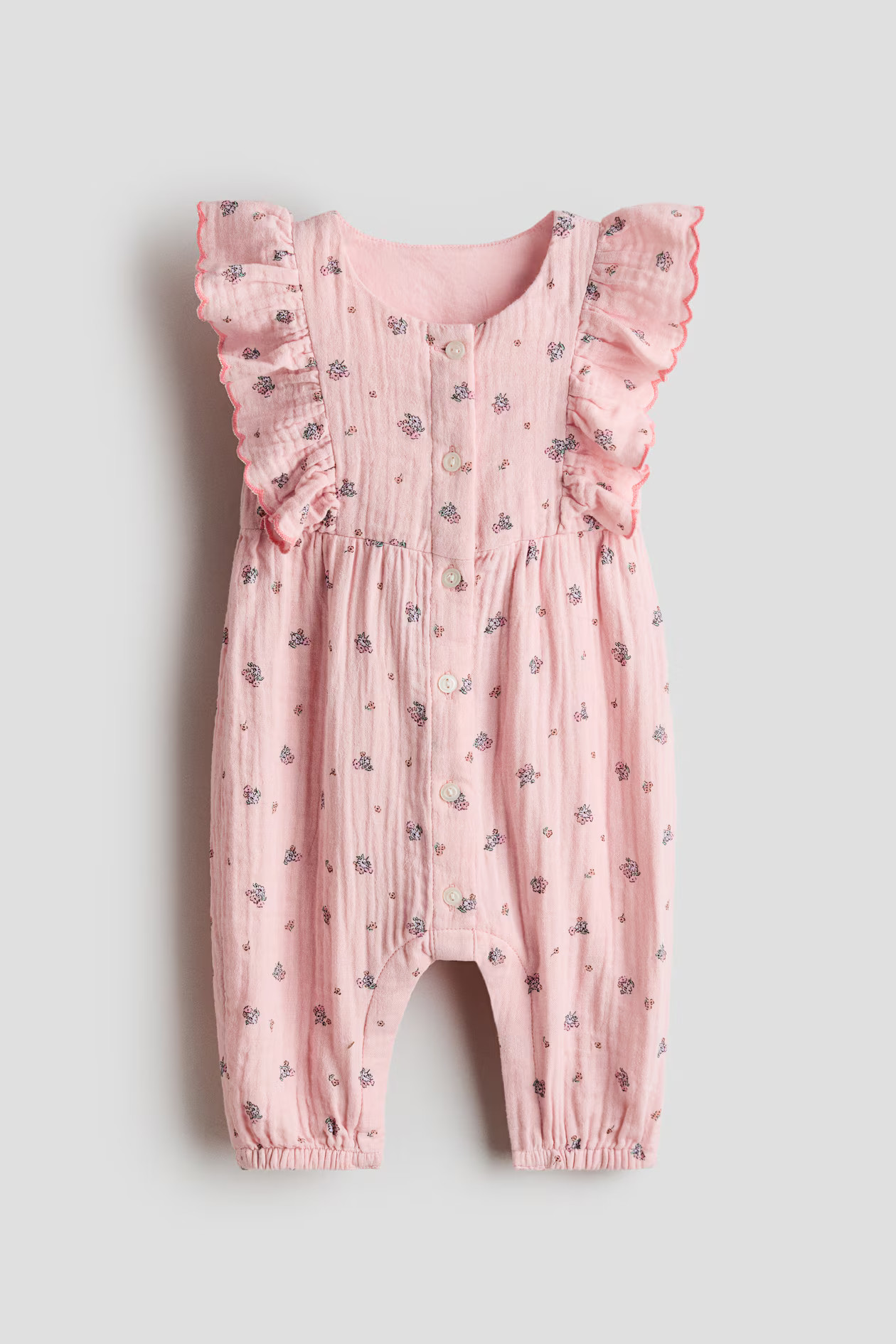 Ruffle-Trimmed Muslin Romper Suit | H&M (US + CA)