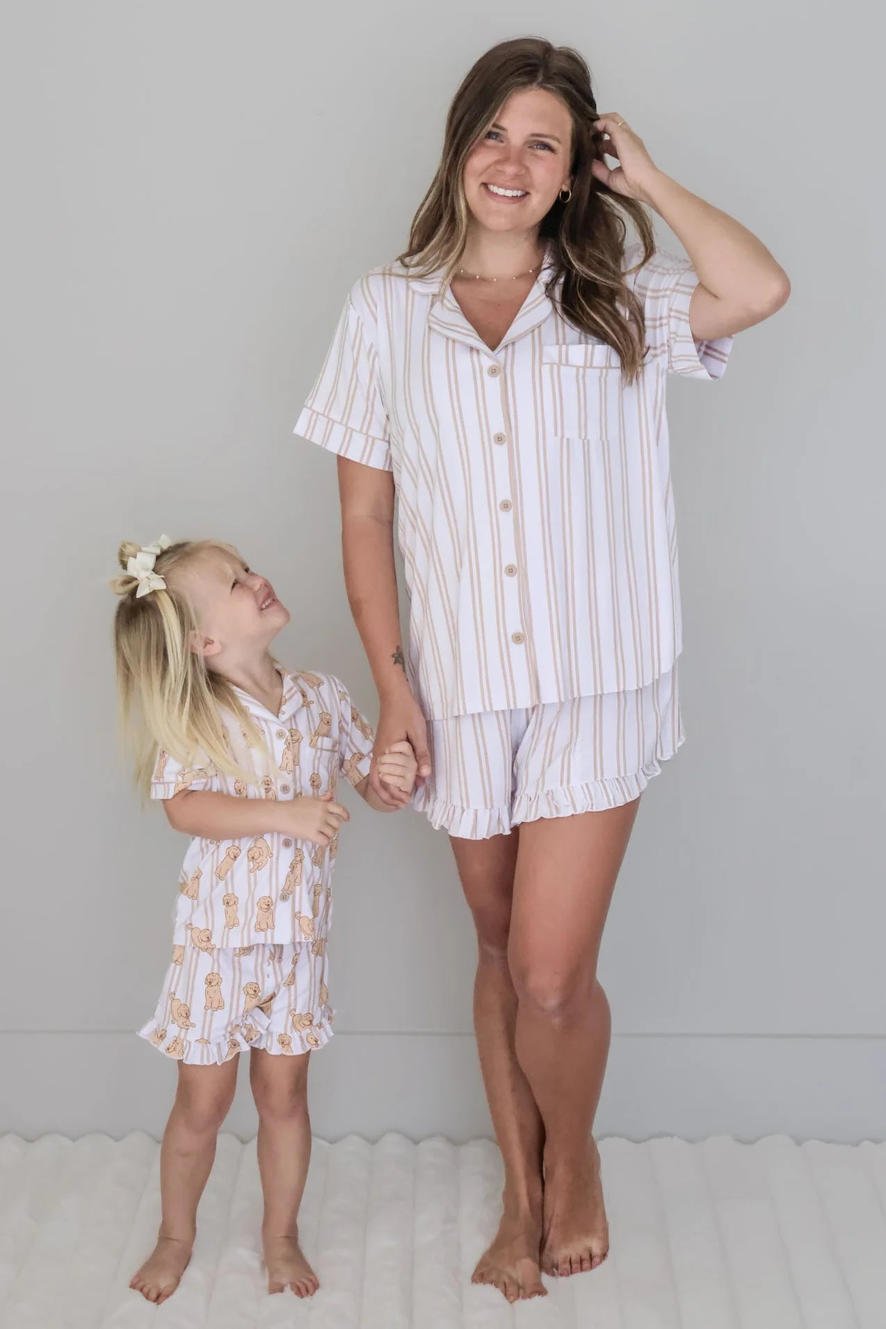 Women's Two Piece Short Lounge Set | Stripe Life | Caden Lane