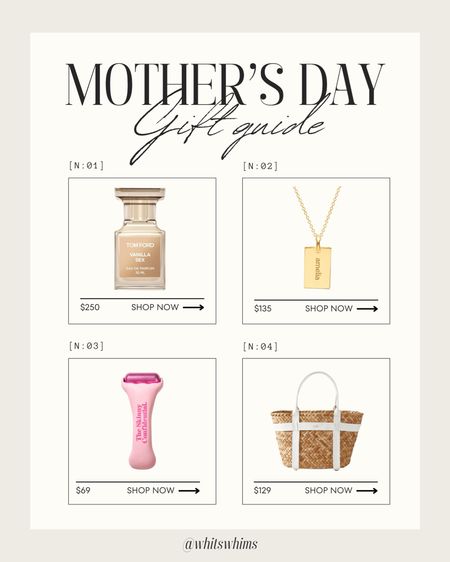 Mother’s Day gift guide! 

Beauty 
Perfume 
Jewelry 
Dog mom 
Ice roller 
Tote 


#LTKGiftGuide #LTKbeauty #LTKstyletip
