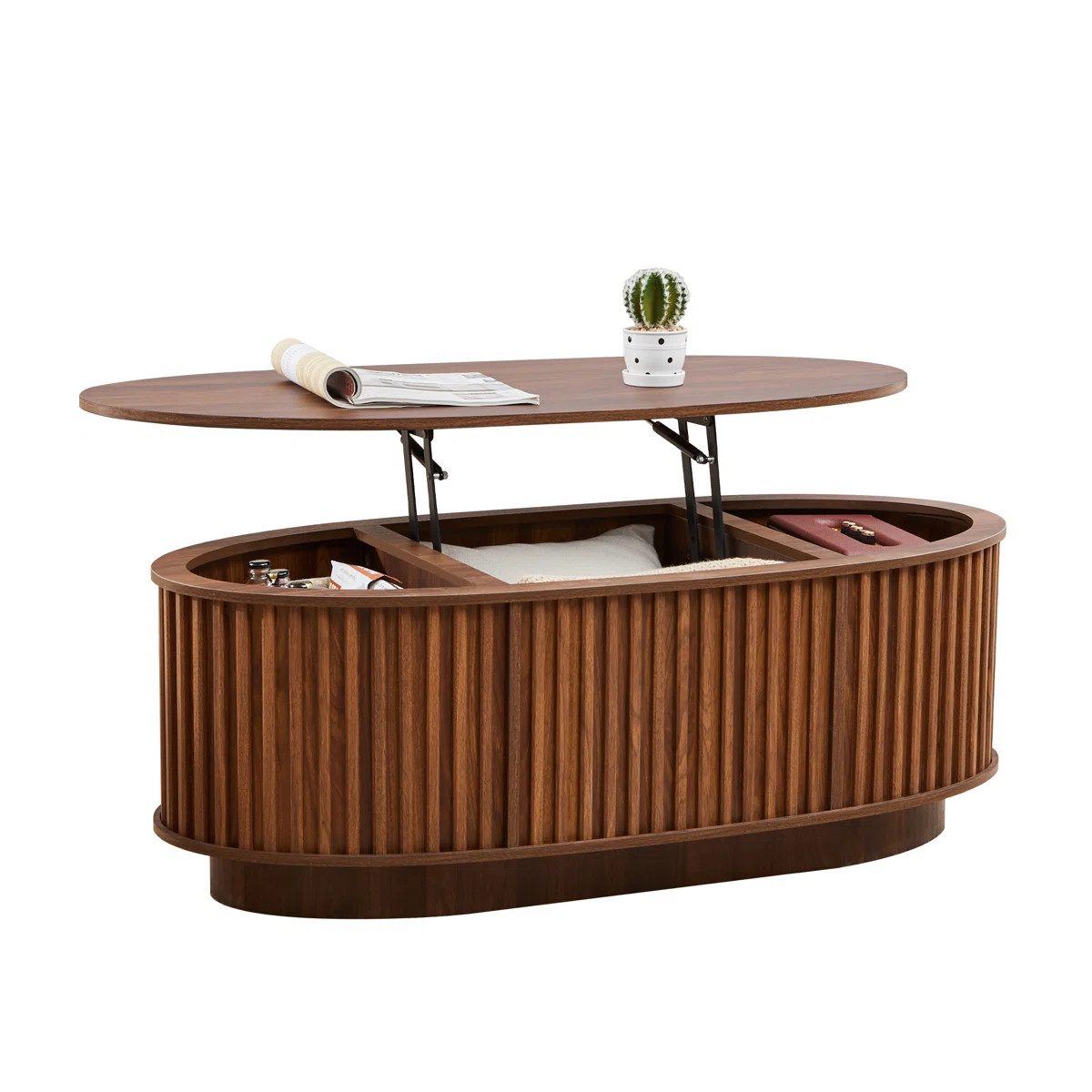 43.3'' W Oval Lift Top Coffee Table With Storage | Wayfair North America