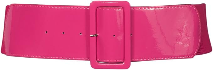 eVogues Women's Wide Patent Leather Buckle High Waist Fashion Belt | Amazon (US)