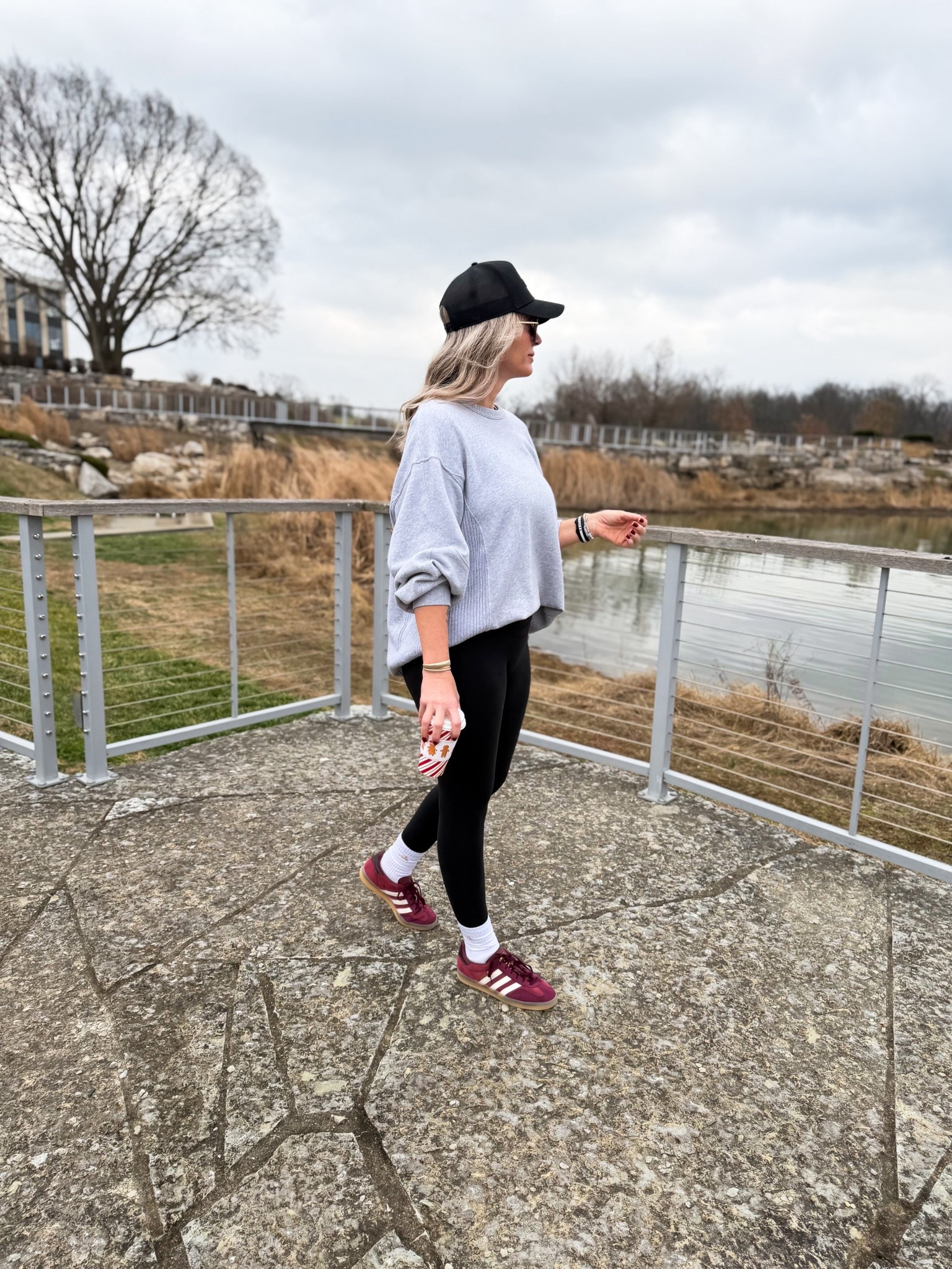 Our weather was in the 60s today so we got out and enjoyed some fresh air. 

OOTD, comfy outfit, casual outfit, casual style, black leggings, adidas gazelle, oversized sweatshirt 

#LTKActive #LTKootd #LTKOver40