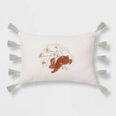 Bunny Lumbar Throw Pillow Cream - Threshold™ | Target