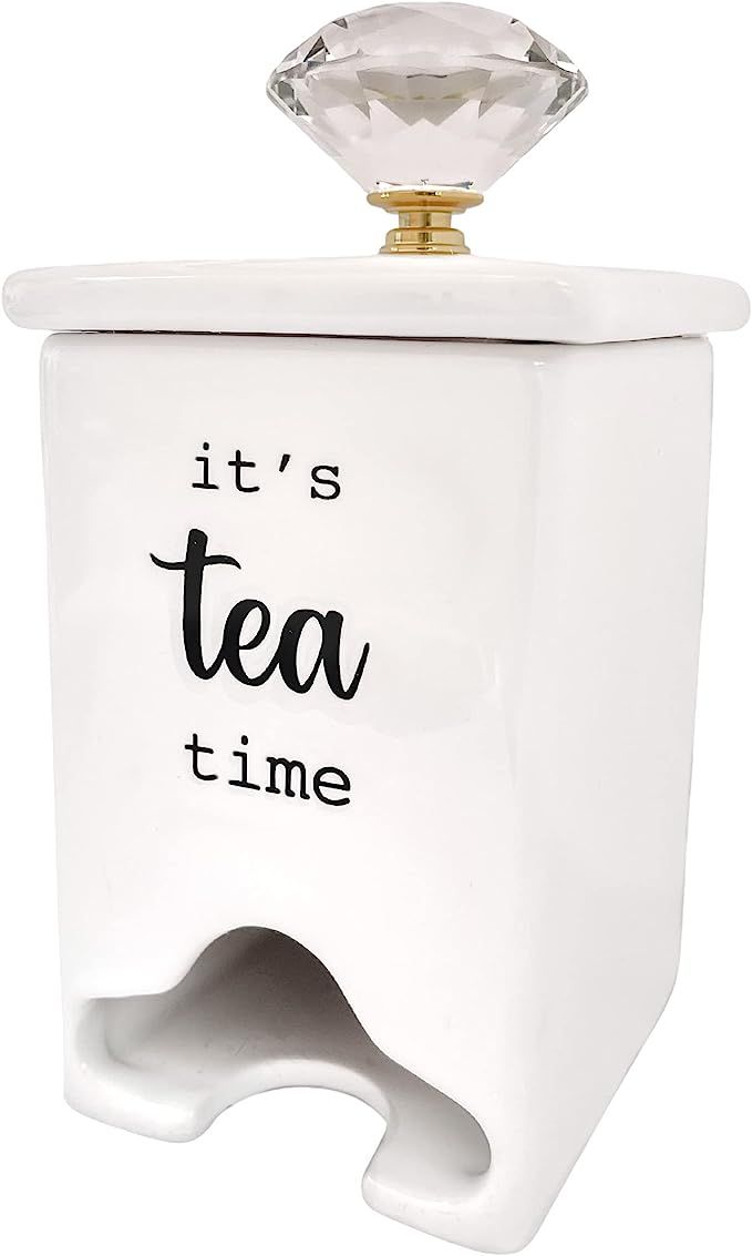 Mantha Homes Tea Caddy - Cute Tea Bag Organizer - Easy Access Tea Bag Holder and Dispenser Cerami... | Amazon (US)