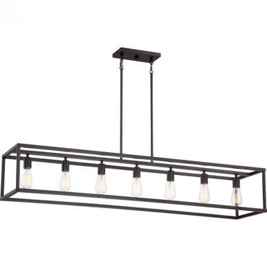 New Harbor Island Chandelier, 7-Light, Western Bronze, 52""W (NHR752WT TDZN) | Lighting Reimagined