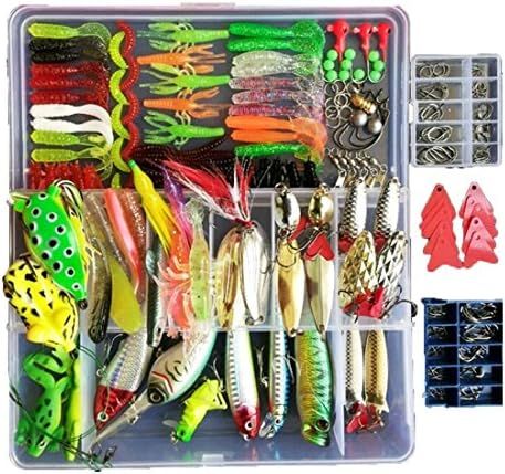 Topconcpt 275pcs Freshwater Fishing Lures Kit Fishing Tackle Box with Tackle Included Frog Lures ... | Amazon (US)