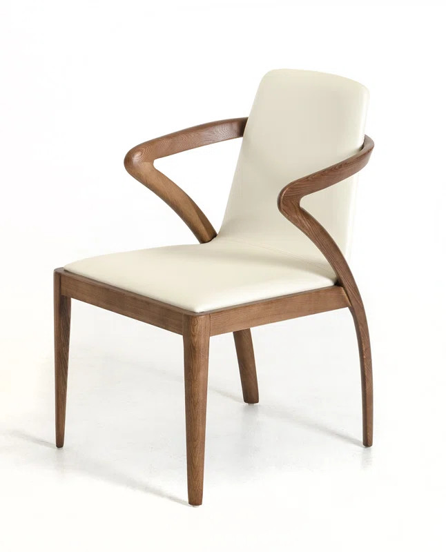 AllModern Downham Solid Wood Upholstered Arm Chair in Cream & Reviews | Wayfair | Wayfair North America