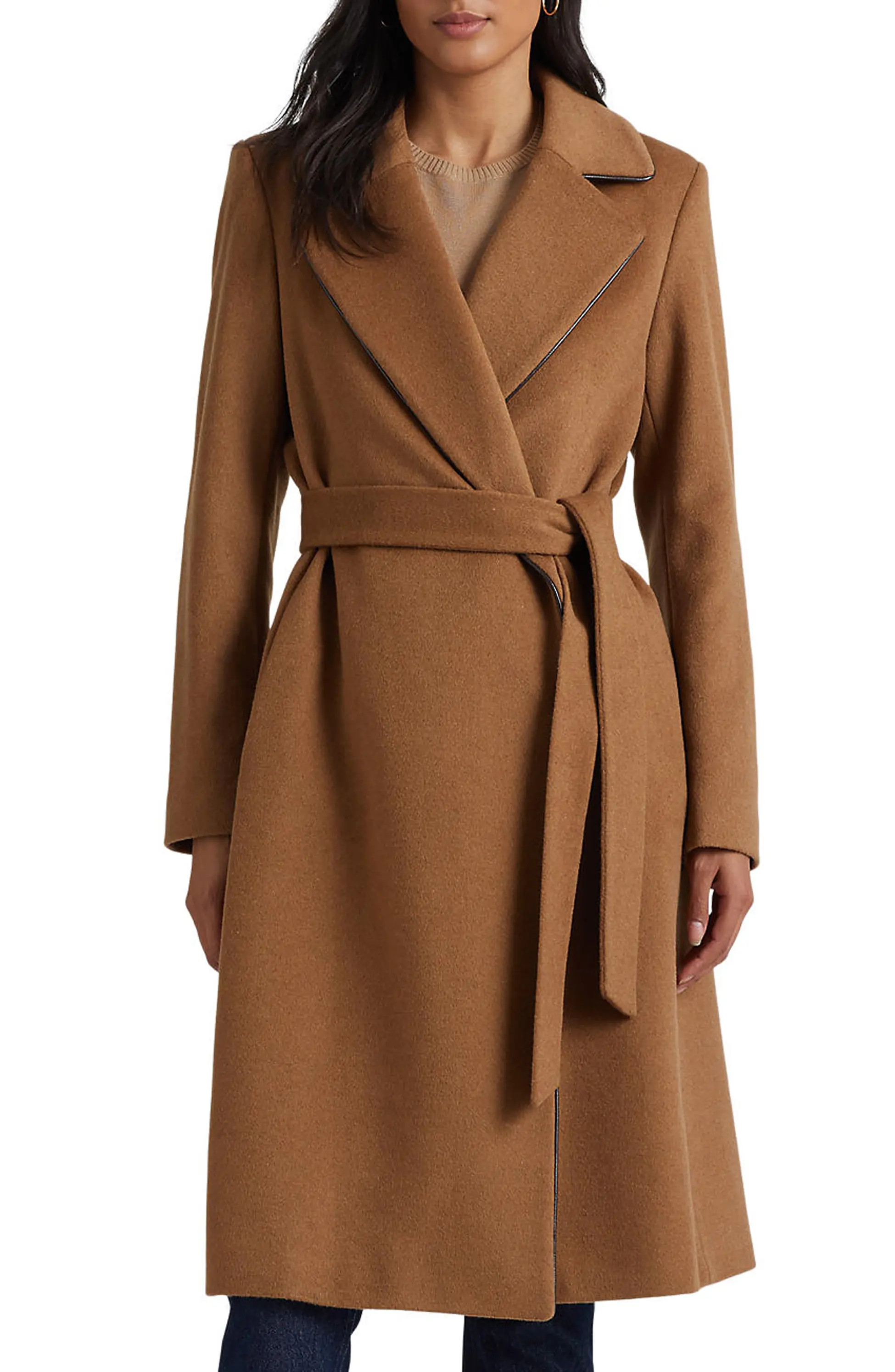 Belted Wool Blend Wrap Coat | Nordstrom