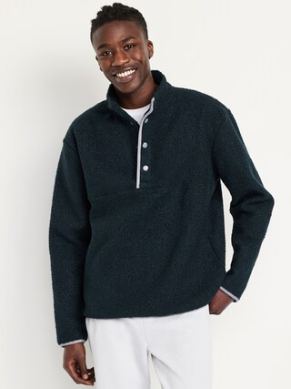 Bouclé Sherpa Quarter-Snap Pullover | Old Navy (US)