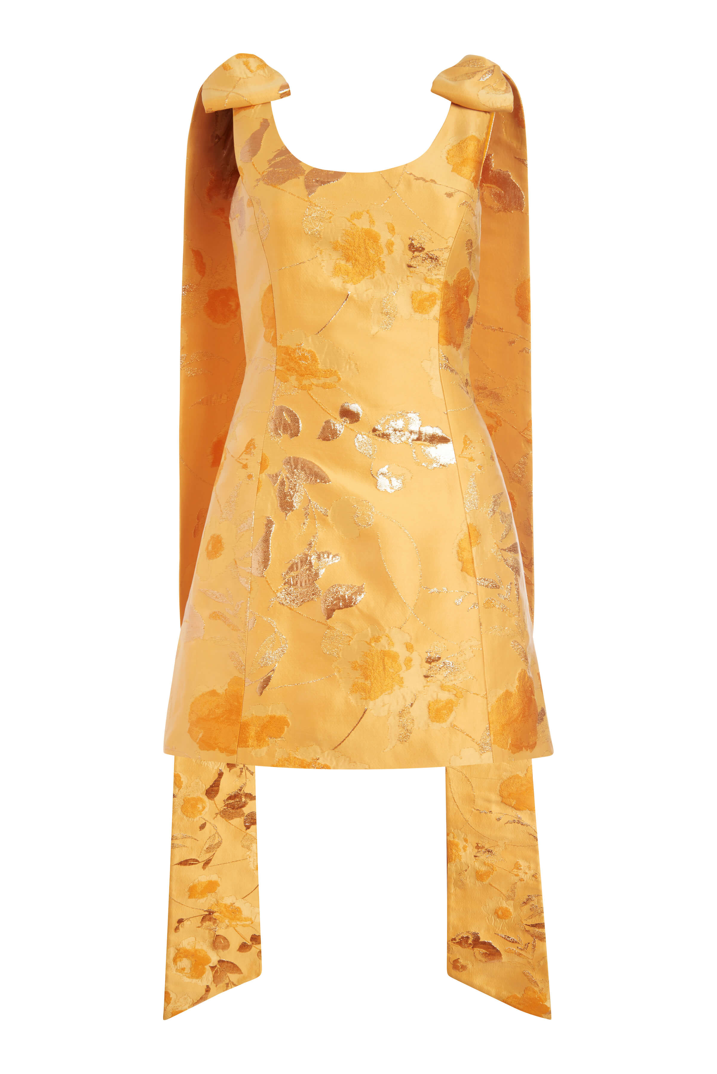 Gita Gold Floral Brocade Mini Dress | Markarian