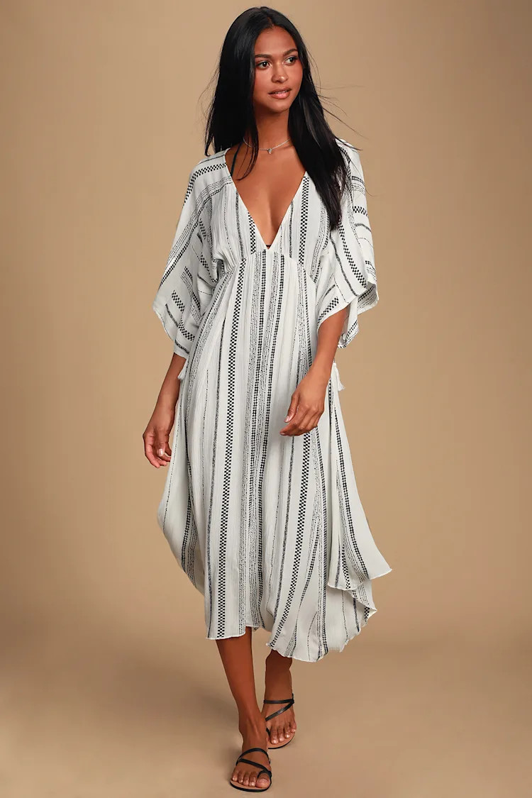 Augas Santas Black and White Striped Swim Cover-Up | Lulus (US)