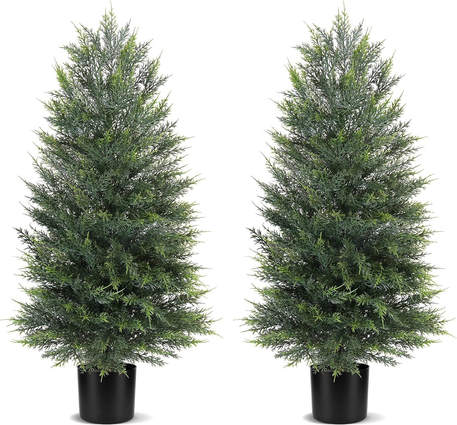 2 Pack 3FT Artificial Topiary Cedar Trees for Outdoor Front Porch | Amazon (US)