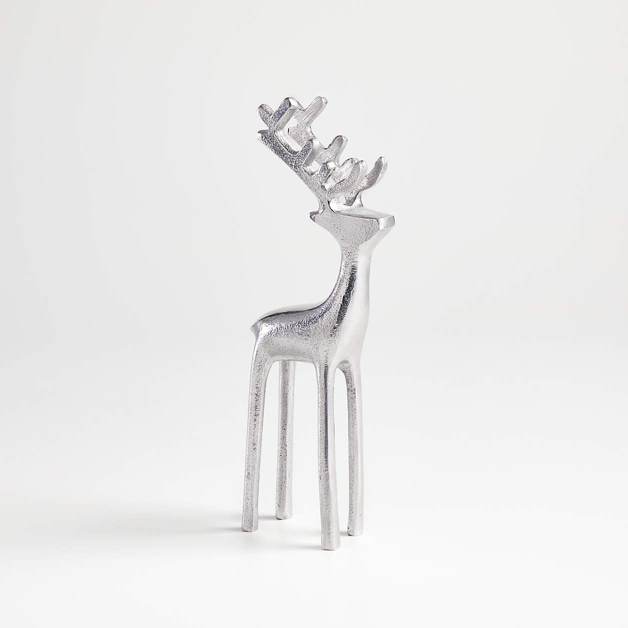 Zinc Holiday Reindeer Decoration 9" + Reviews | Crate & Barrel | Crate & Barrel