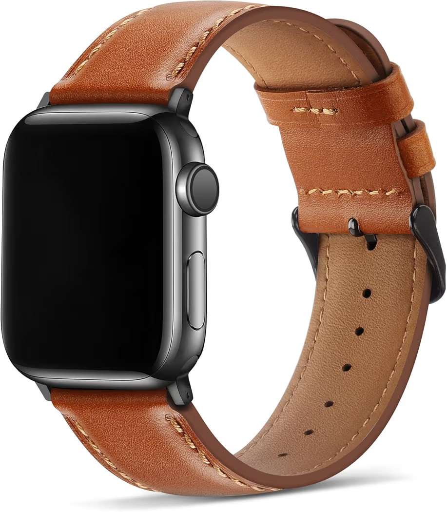 Tasikar Bands Compatible with Apple Watch Band 42mm 41mm 40mm 38mm Genuine Leather Replacement Ba... | Amazon (US)