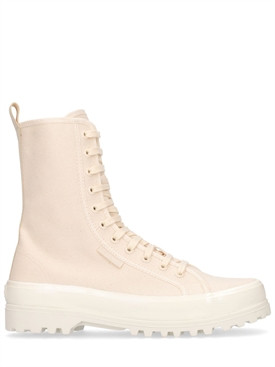 Superga - Alpina tape shiny gum hi top sneakers - Beige | Luisaviaroma | Luisaviaroma