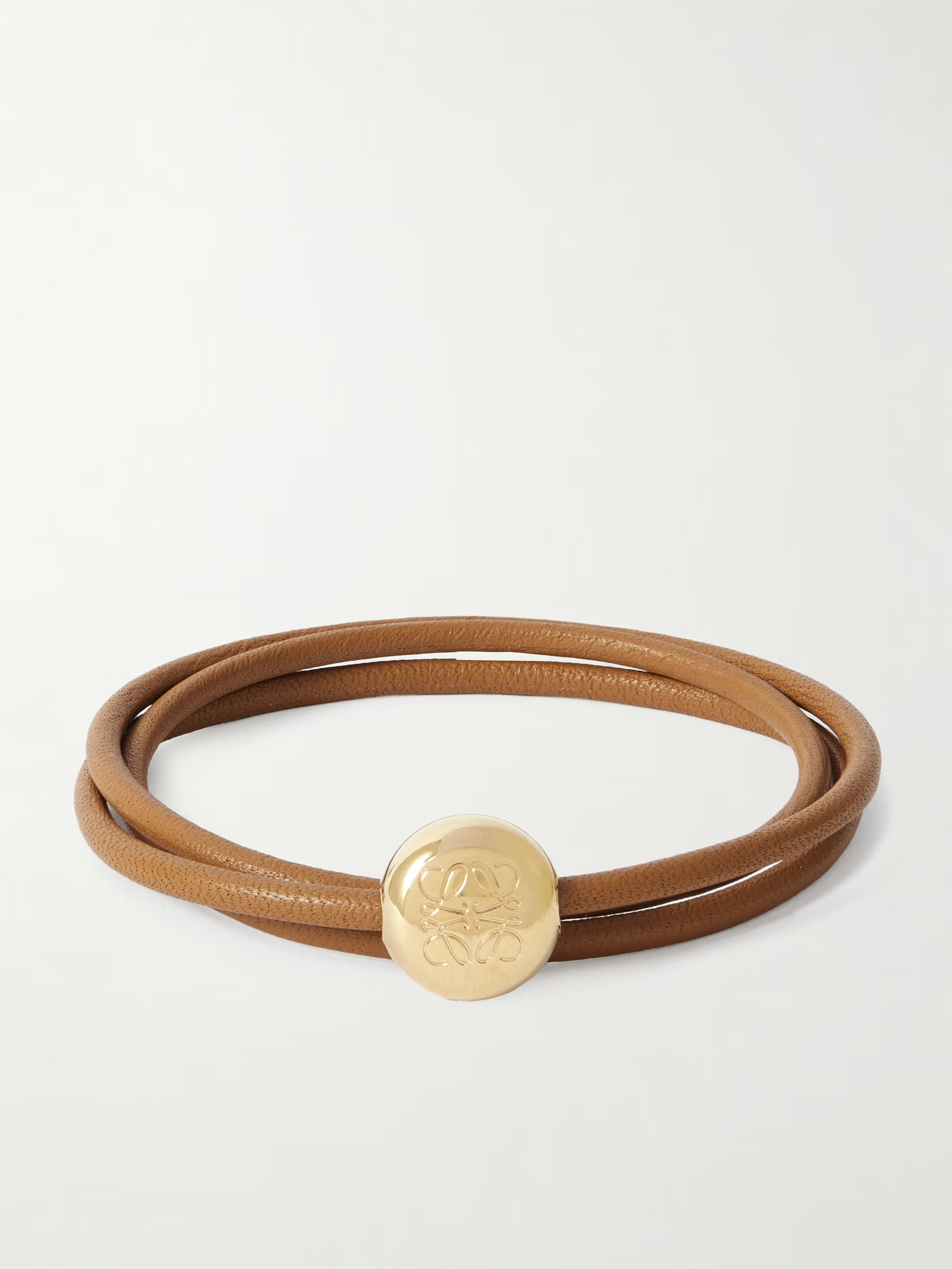 Leather and gold-tone wrap bracelet | NET-A-PORTER APAC