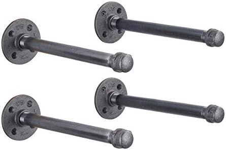 PIPE DÉCOR Industrial Pipe Shelf Brackets 4 Pack, Authentic Pipe Plumbing Fittings and Pieces, W... | Amazon (US)