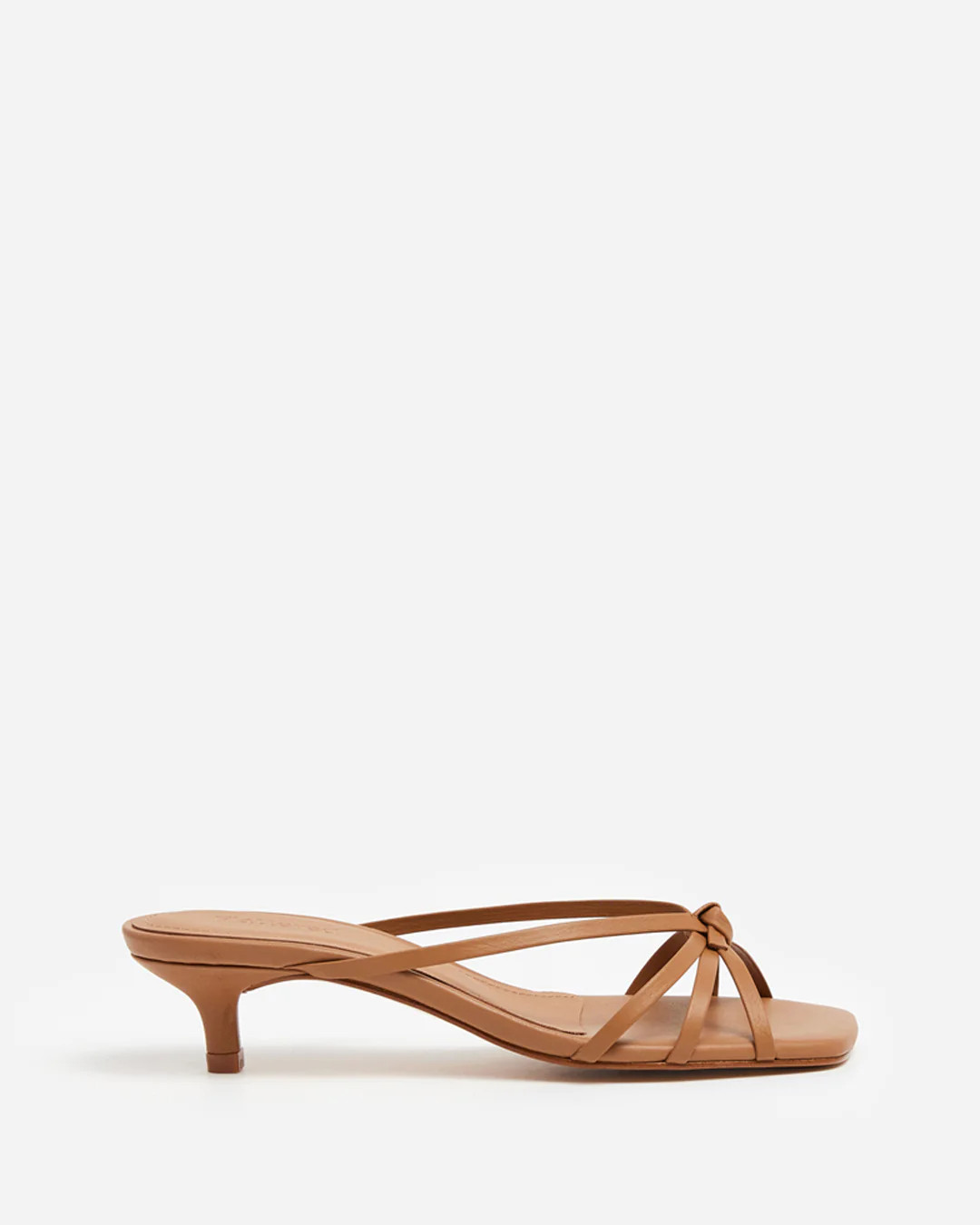 Eunisa Leather Cognac Heel | Flattered
