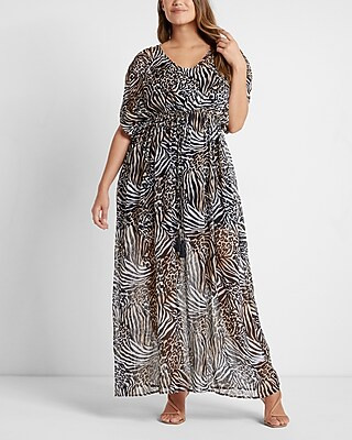 Rachel Zoe Animal Print Tie Waist Maxi Dress | Express