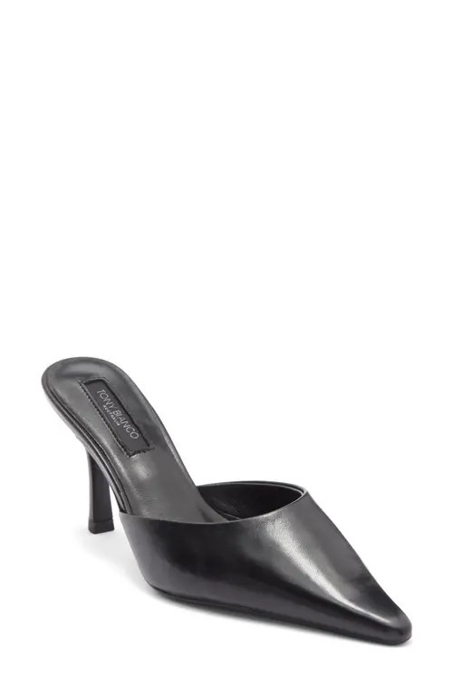Tony Bianco Sicily Pointed Toe Mule in Black Vintage at Nordstrom, Size 5.5 | Nordstrom
