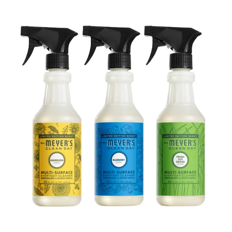 Mrs. Meyer\u2019s Clean Day Multi-Surface Cleaner 16 fl oz Each, Fresh Cut Grass, Blueberry, Dand... | Walmart (US)