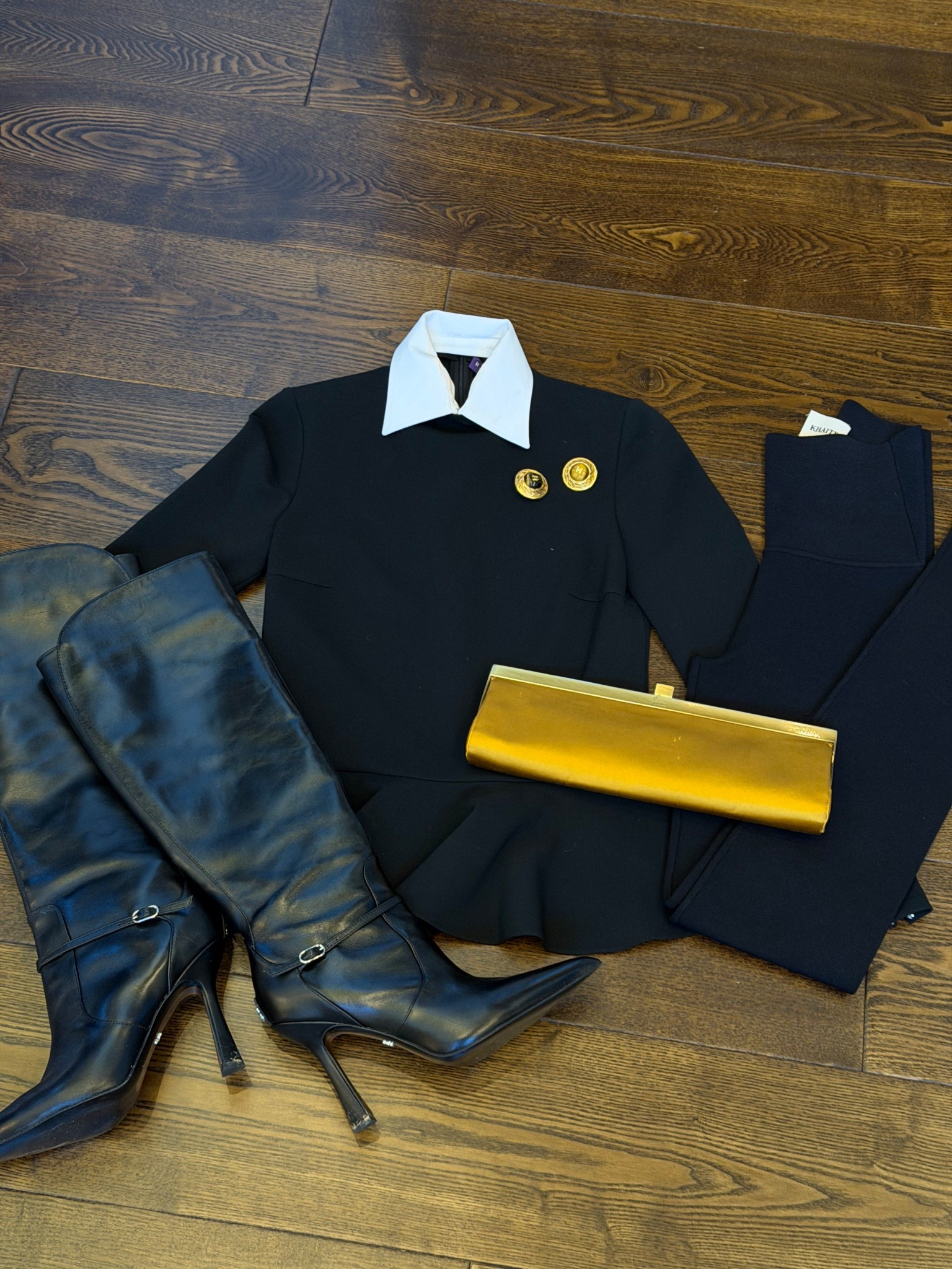 My Ralph Lauren peplum top, Louboutin clutch, and vintage Chanel earrings are all pre-loved. Thrifting takes some patience and a good eye, but I love a good haul! My leggings are Khaite and my boots are Sam Edelman. Linked exact pieces and similar! 

#LTKSaleAlert #LTKFindsUnder100 #LTKWorkwear