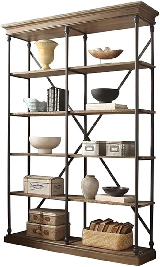 Shelf Floor Bedroom Industrial Style Solid Wood Bookshelf, Living Room Retro Shelving Display Rac... | Amazon (US)