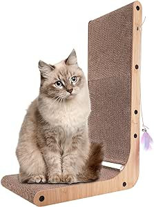 L Shape Cat Scratcher, Cat Scratchers, 23.6 Inch L-Shape Cat Scratch Pads with Built-in Catnip To... | Amazon (US)