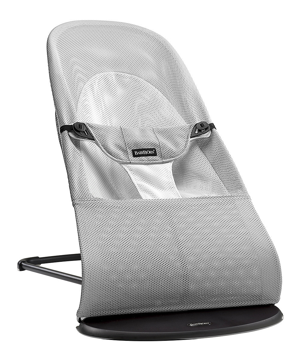 BabyBjorn Bouncers - Silver & White Mesh Bouncer Balance Soft | Zulily
