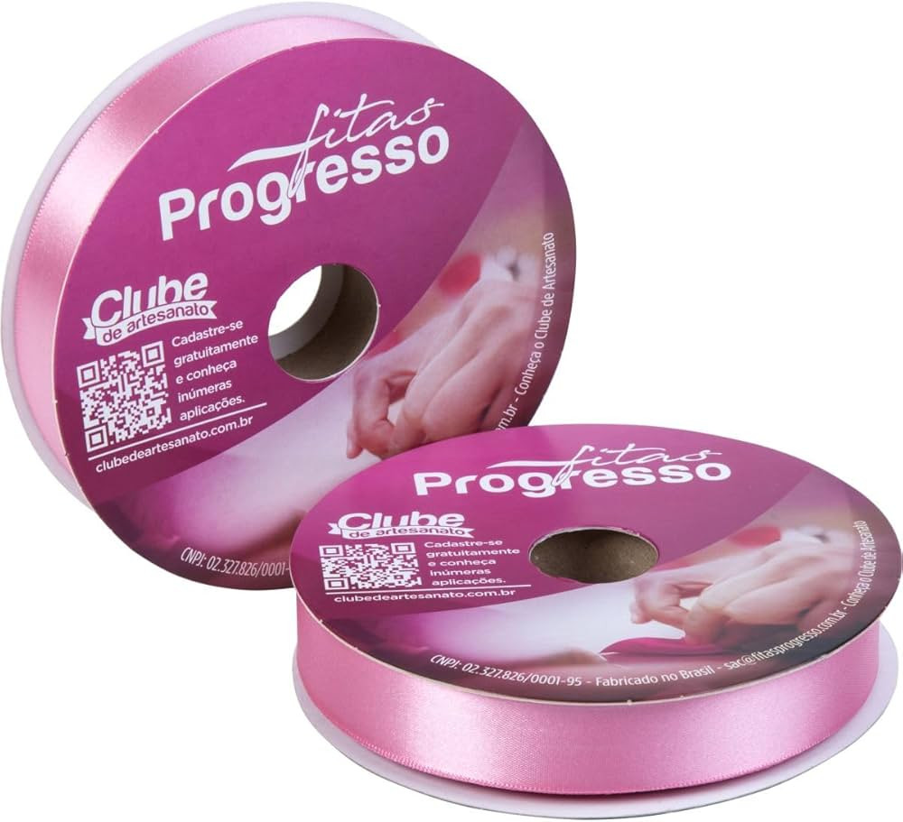 Fitas Progresso Simples Face Fita Cetim, Rosa Escuro, 22mm x 10m, 1 Unidade | Amazon (BR)
