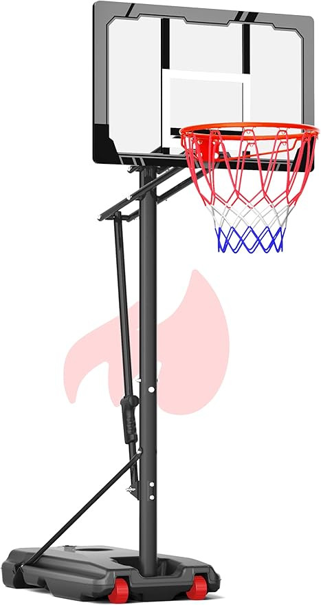 Mayfire Kids Basketball Hoop Adjustable Height 4-8.5 FT, Portable Basketball Goal System with 33"... | Amazon (US)