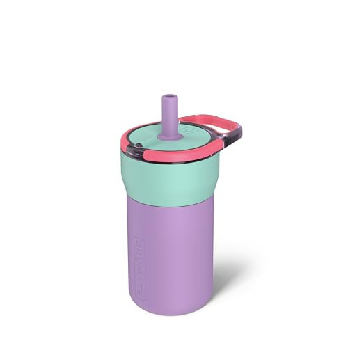 BrüMate Leap 12oz 100% Leakproof Kids Tumbler with Handle and Silicone Soft Straw | Drop Resistant Silicone Sleeve | For Kids 4+ | Insulated Stainless Steel | Cup Holder Friendly | 12oz (Stardust) | Amazon (US)