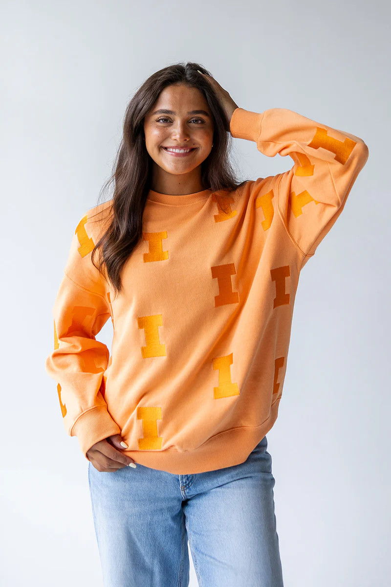 Illinois Ritter Repeat Lantern Sleeve Crew | Gameday Social