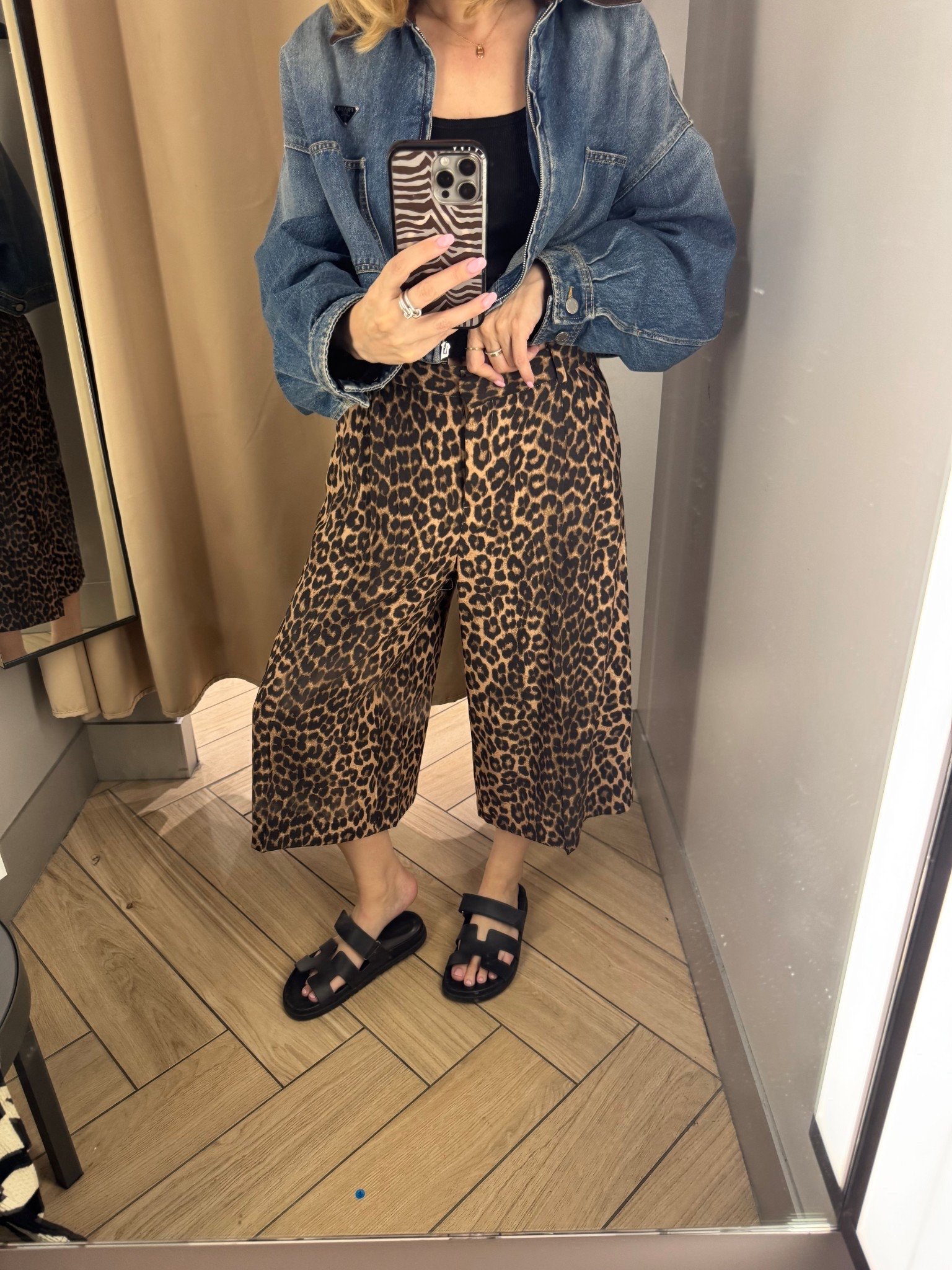 Bought these leopard print culottes. Went up a size for a loose fit. Wearing size 6  

#LTKPetite #LTKOver40 #LTKootd