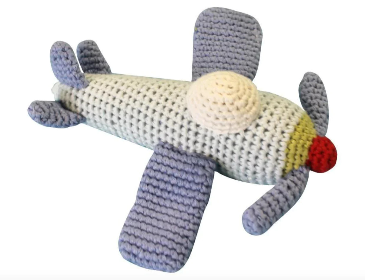 Zubels Airplane Crochet Rattle 6" | The Oaks Apparel Company