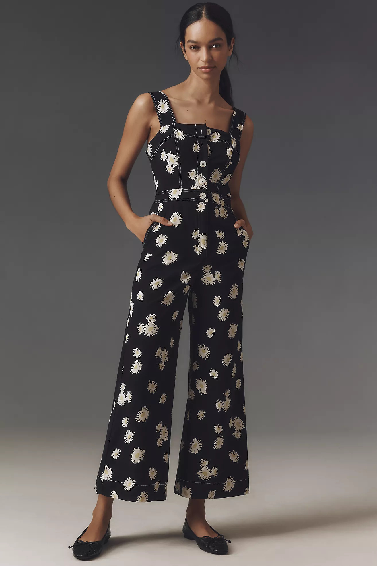 The Portside Button-Front Jumpsuit by Maeve | Anthropologie (US)