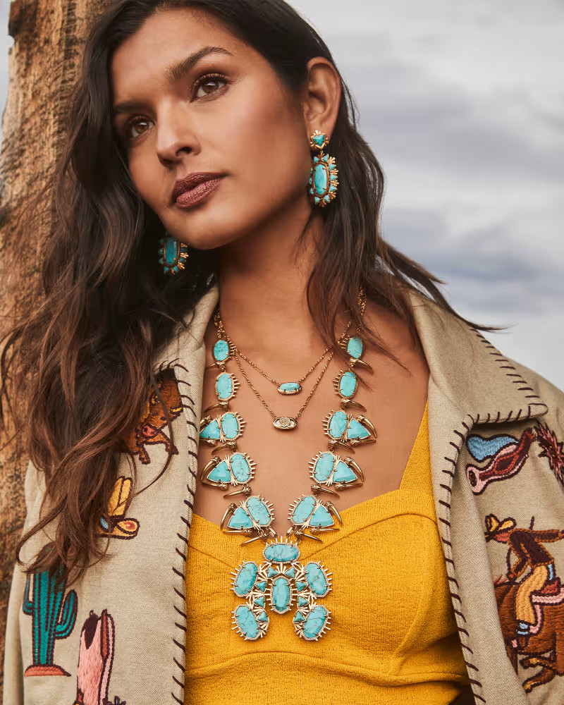 Havana Vintage Gold Statement Earrings in Variegated Turquoise Magnesite | Kendra Scott | Kendra Scott