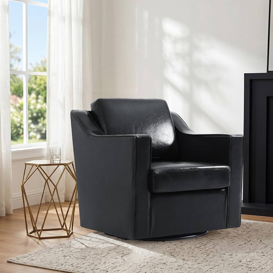 Swivel Accent Chair, Modern Round Barrel Arm Chair for Living Room, Bedroom, Comfy Club Reading C... | Amazon (US)