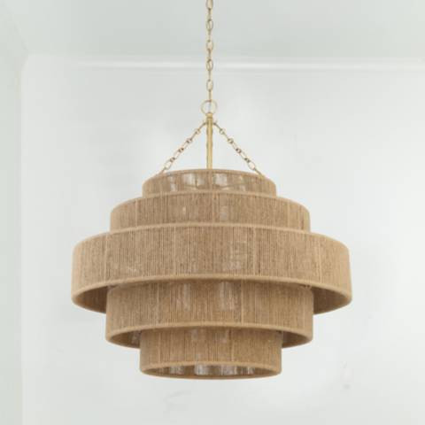 Crystorama Shyla 32" Wide Gold Leaf 20-Light Drum Chandelier | Lamps Plus